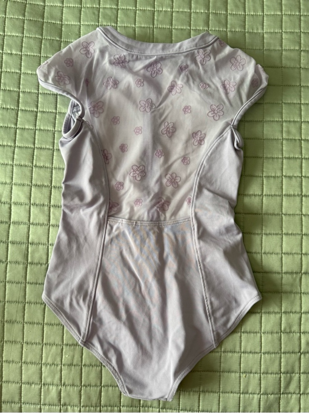 Girls' Light Lavender Floral One-Piece Leotard